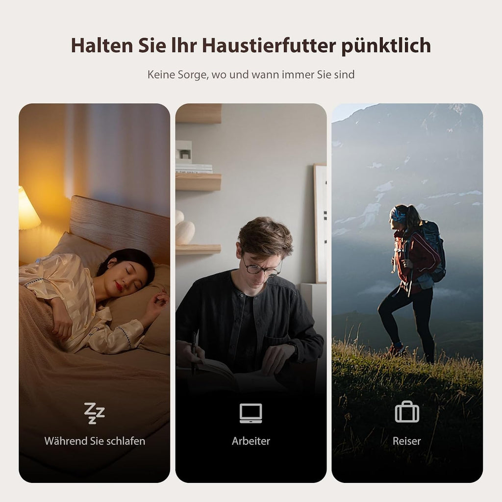 IMIPAW Futterautomat Katze, WiFi, APP-Steuerung, Mahlzeiten