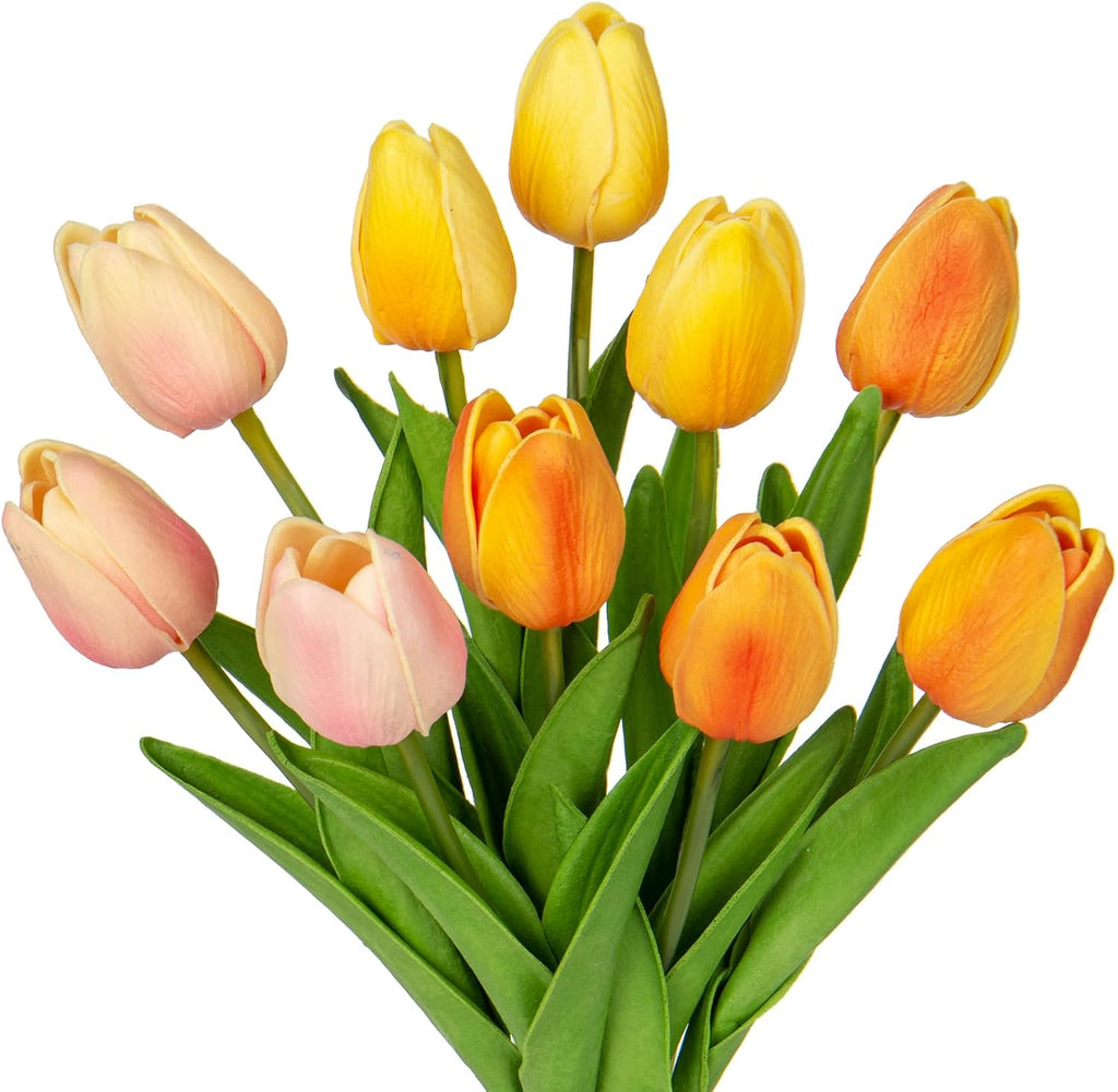 Kuenstliche Tulpen Real Touch 24 Stueck Rosa Deko Kunstblumen