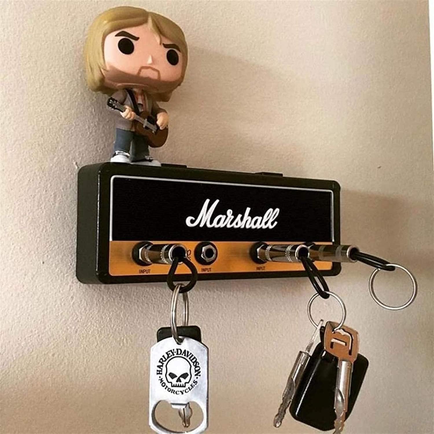 Marshall Jack Rack 2.0 Schluesselhalter Wandmontage mit 4 Gitarrensteckern Schwar
