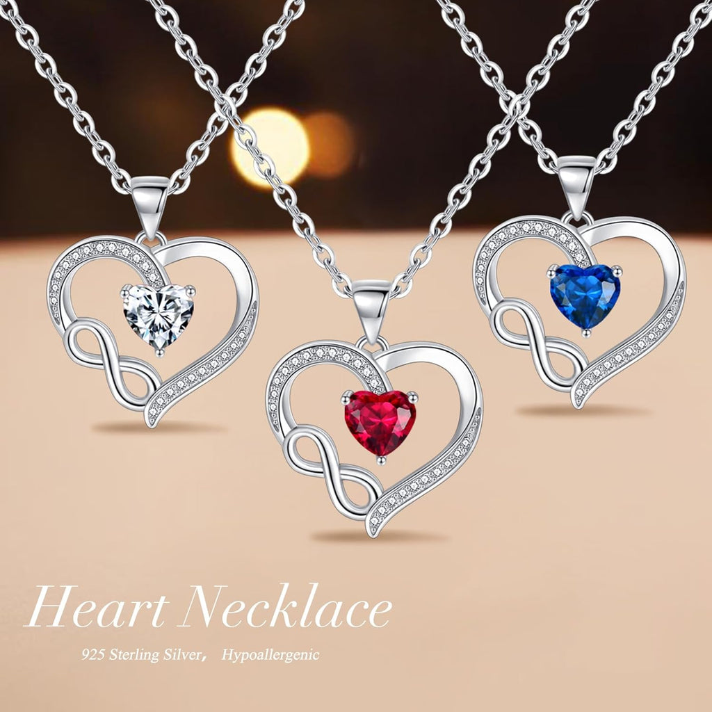 925 Silber Halskette Herz mit Unendlichkeitszeichen Damen Geschenk