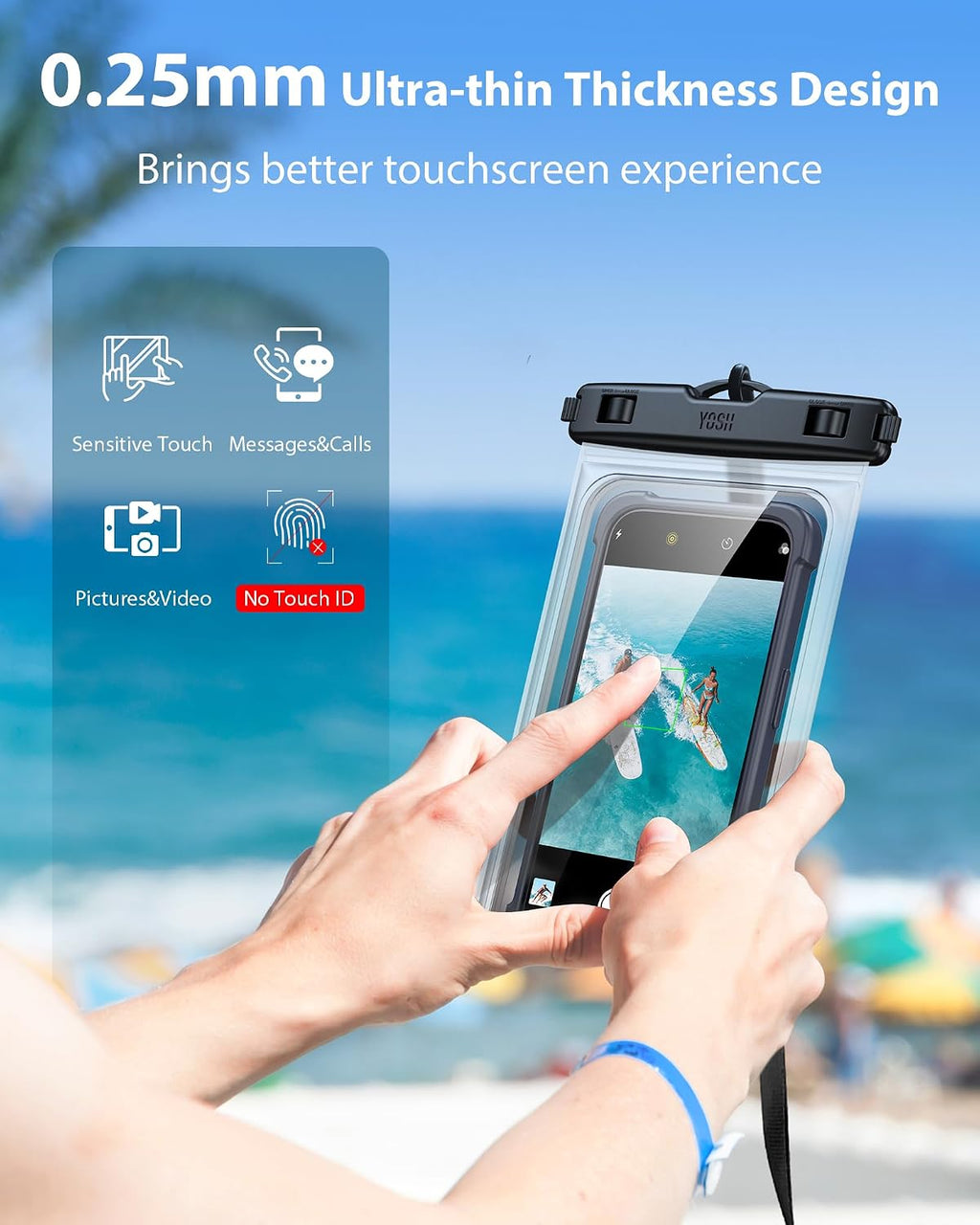 YOSH wasserdichte Handytasche bis 8,5" 2er Set fuer Bootfahren Unterwasser iPhone