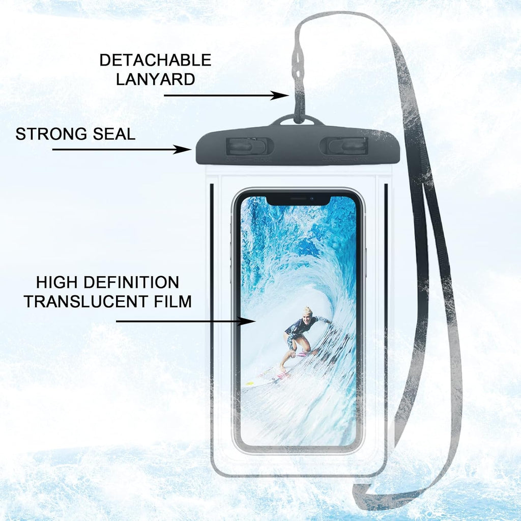 2er Set schwarze wasserdichte Handyhuelle zum Tauchen Schwimmen Beach Outdoor