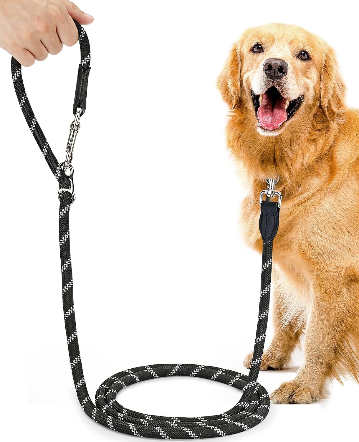 Oneisall verstellbare Hundeleine 3 m reflektierend für 15-60 kg Doppel/Hand