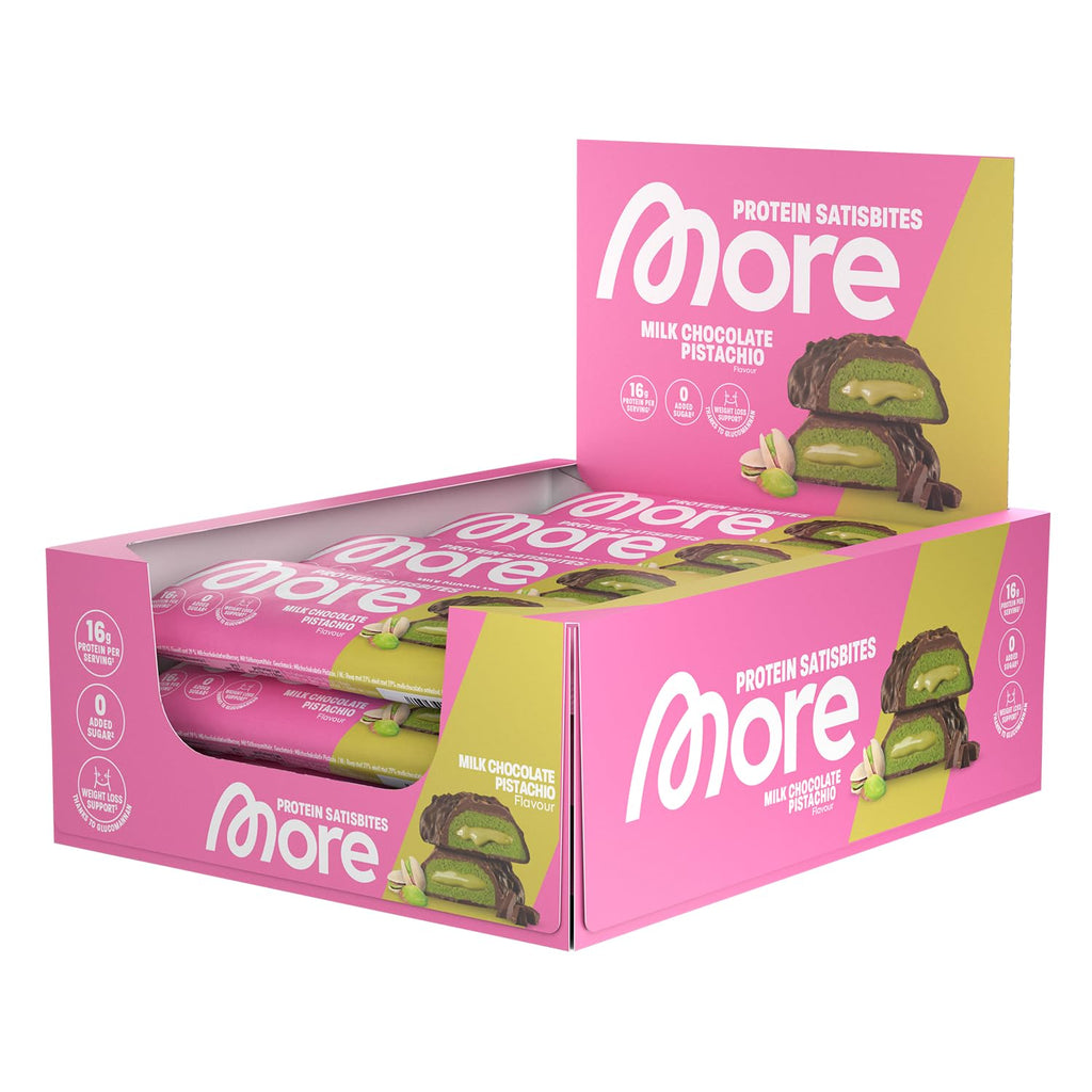 MORE Protein Satisbites 12er Box 12x25g White Chocolate Strawberry Cream verschi