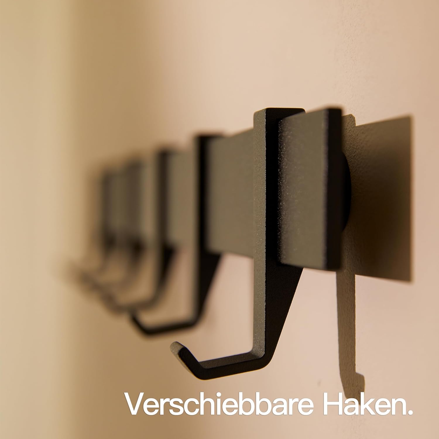 Designfabrik Garderobe Metall weiss 58cm-80cm bewegliche Haken Wand