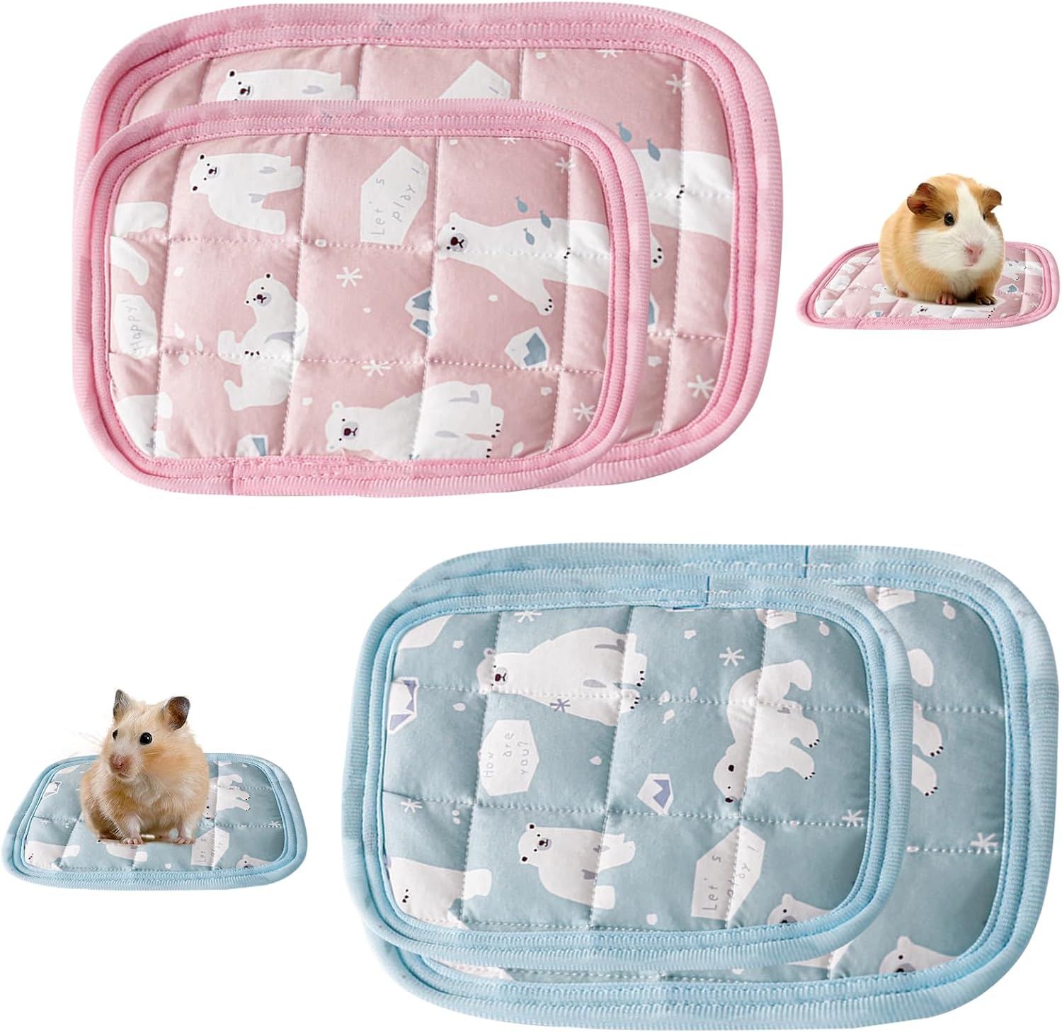 Kuehlmatte 4er Set fuer Meerschweinchen, Kaninchen und Chinchilla