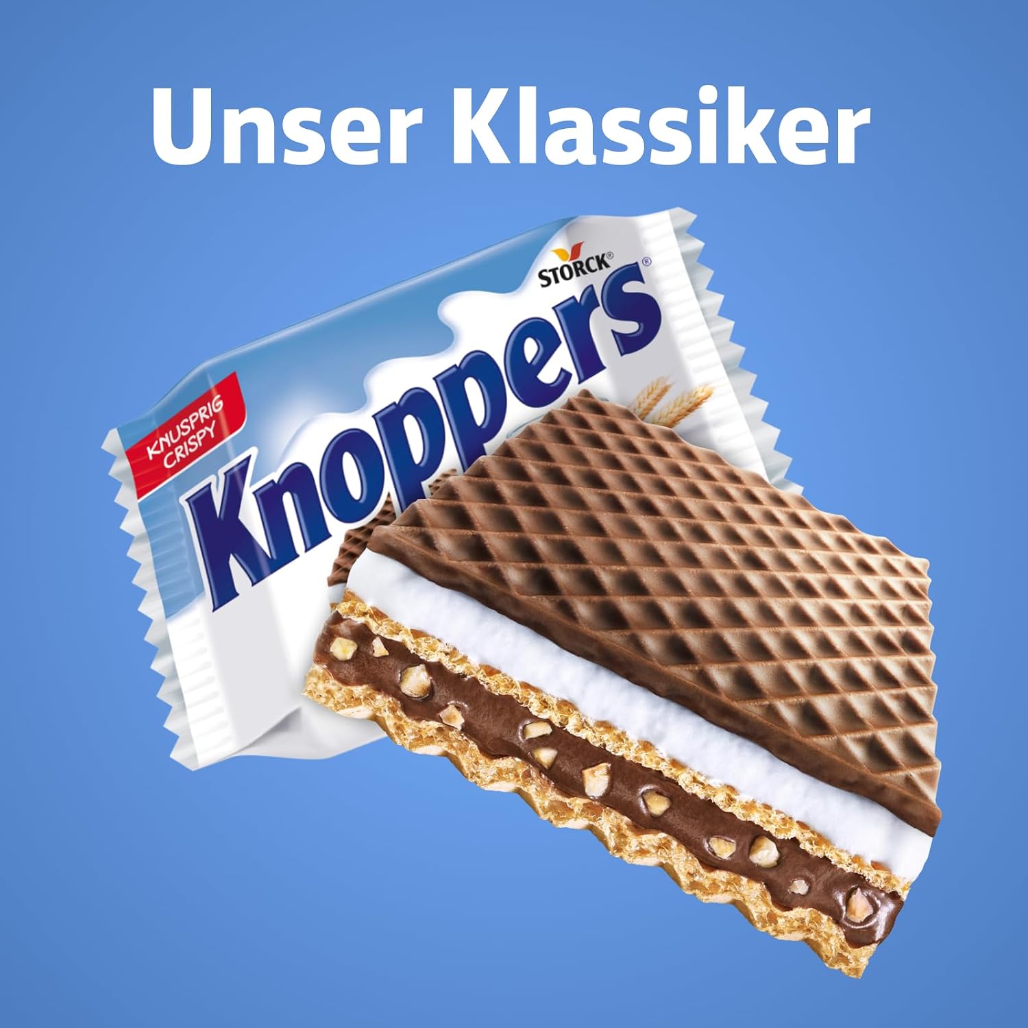 Knoppers Waffelschnitten 24× Milchcreme Haselnuss