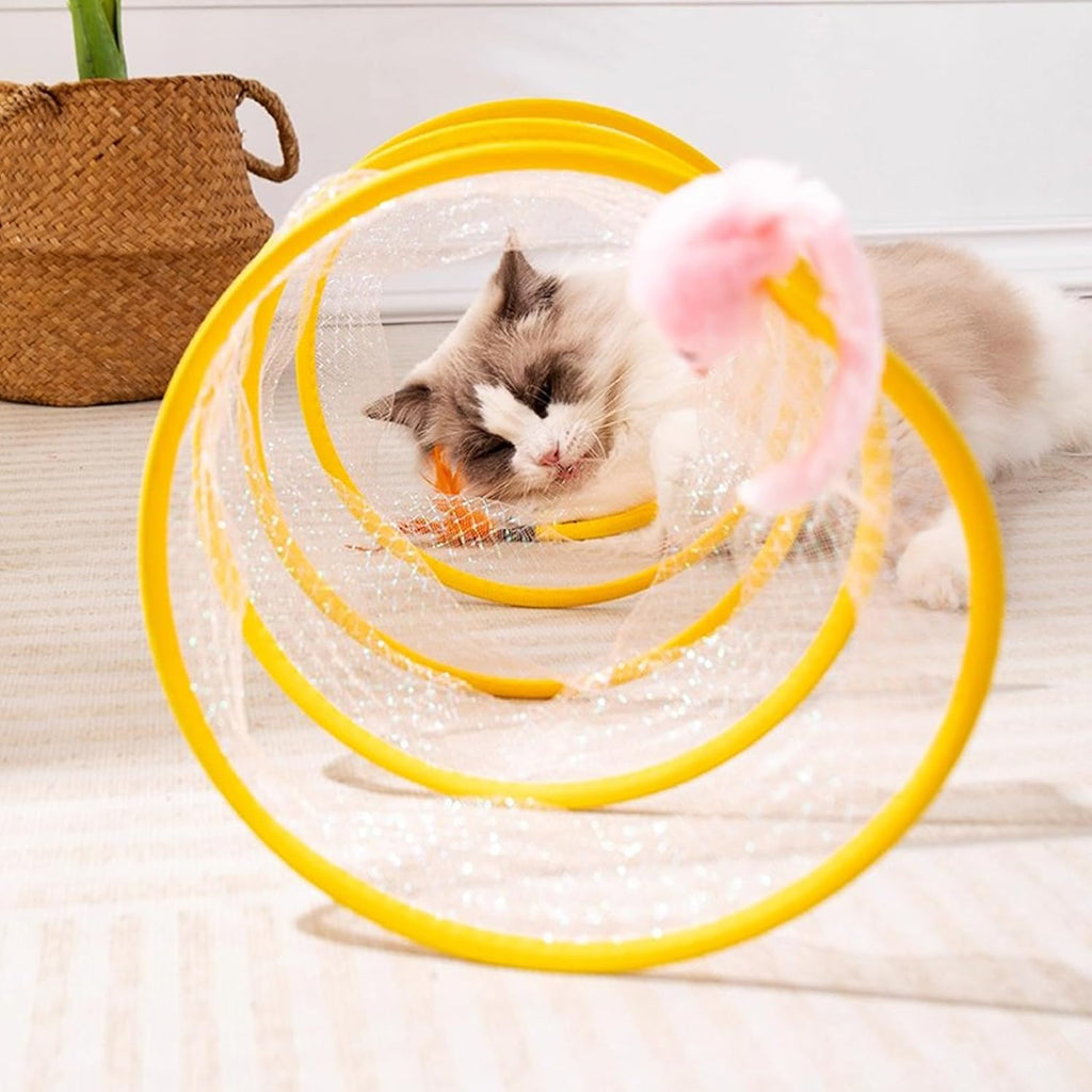 Katzentunnel Spiral Spieltunnel für Katze und Kleintiere Kaninchen