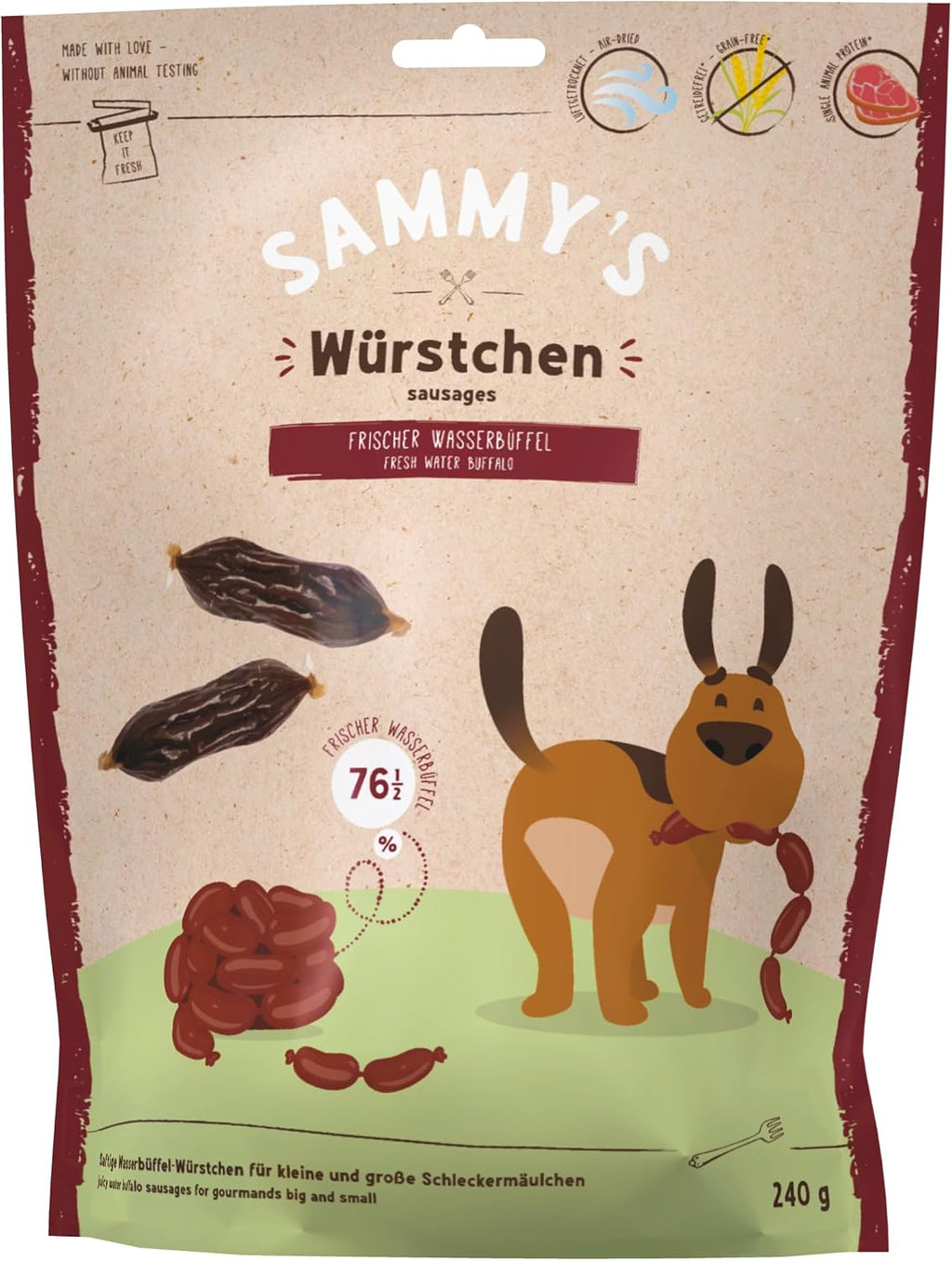 Sammy´s Wuerstchen Wasserbueffel Hundesnack getreidefrei verschiedene So