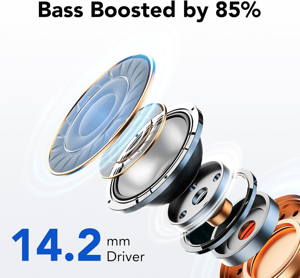 IKT Bluetooth In-Ear Kopfhoerer 5.3 kabellos ENC 50 h Akku IPX7 USB-C
