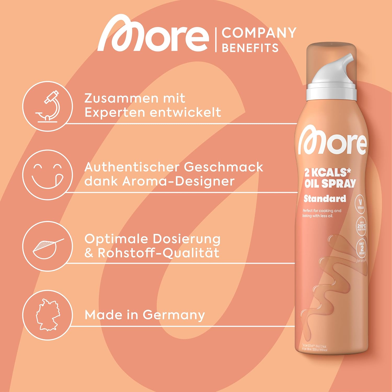 MORE 2 Kalorien Oelspray 800 Spruehstoesse - Pfannen-, Back- und Grill-Spray
