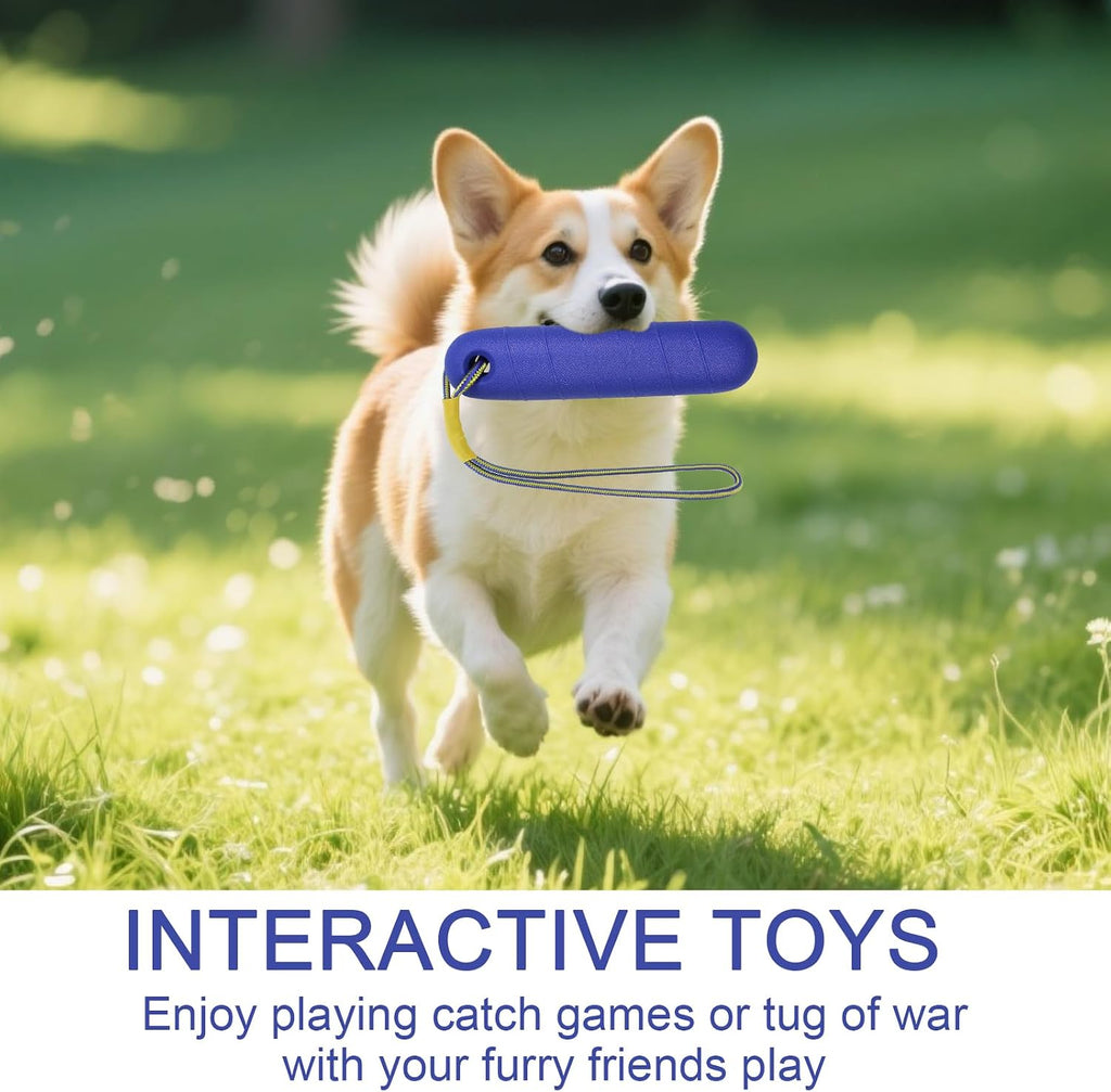 Wasserspielzeug Hund 22 cm mit Nylonseil fuer mittelgrosse und grosse Hunde Gelb