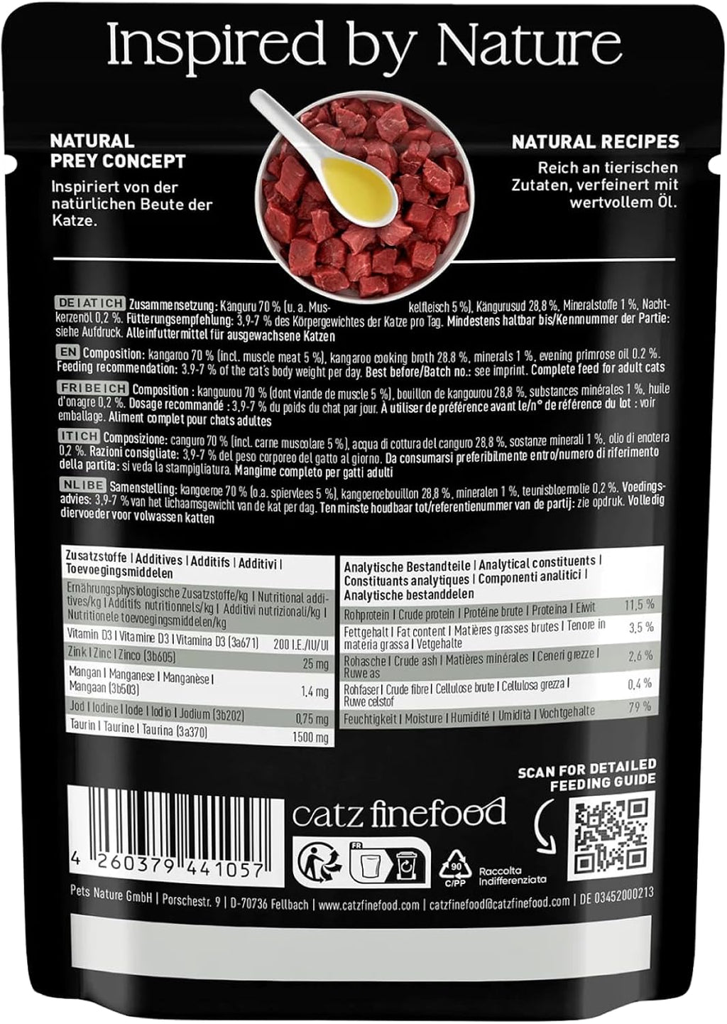 catz finefood Purrrr Kaenguru Monoprotein Nassfutter fuer Katze 16x85g