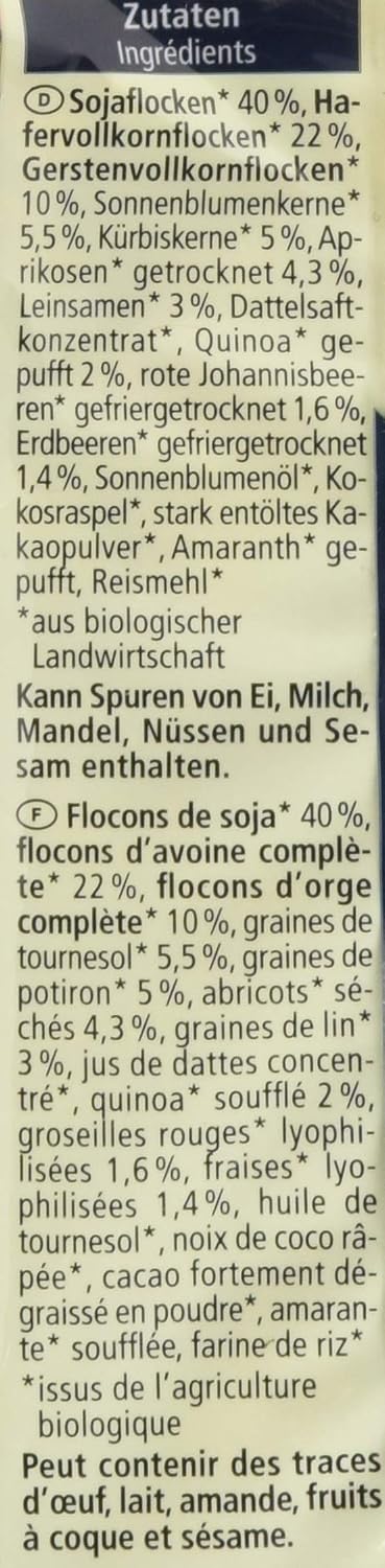 Bio Protein Muesli Fruehstuecks-Muesli ballaststoffreich