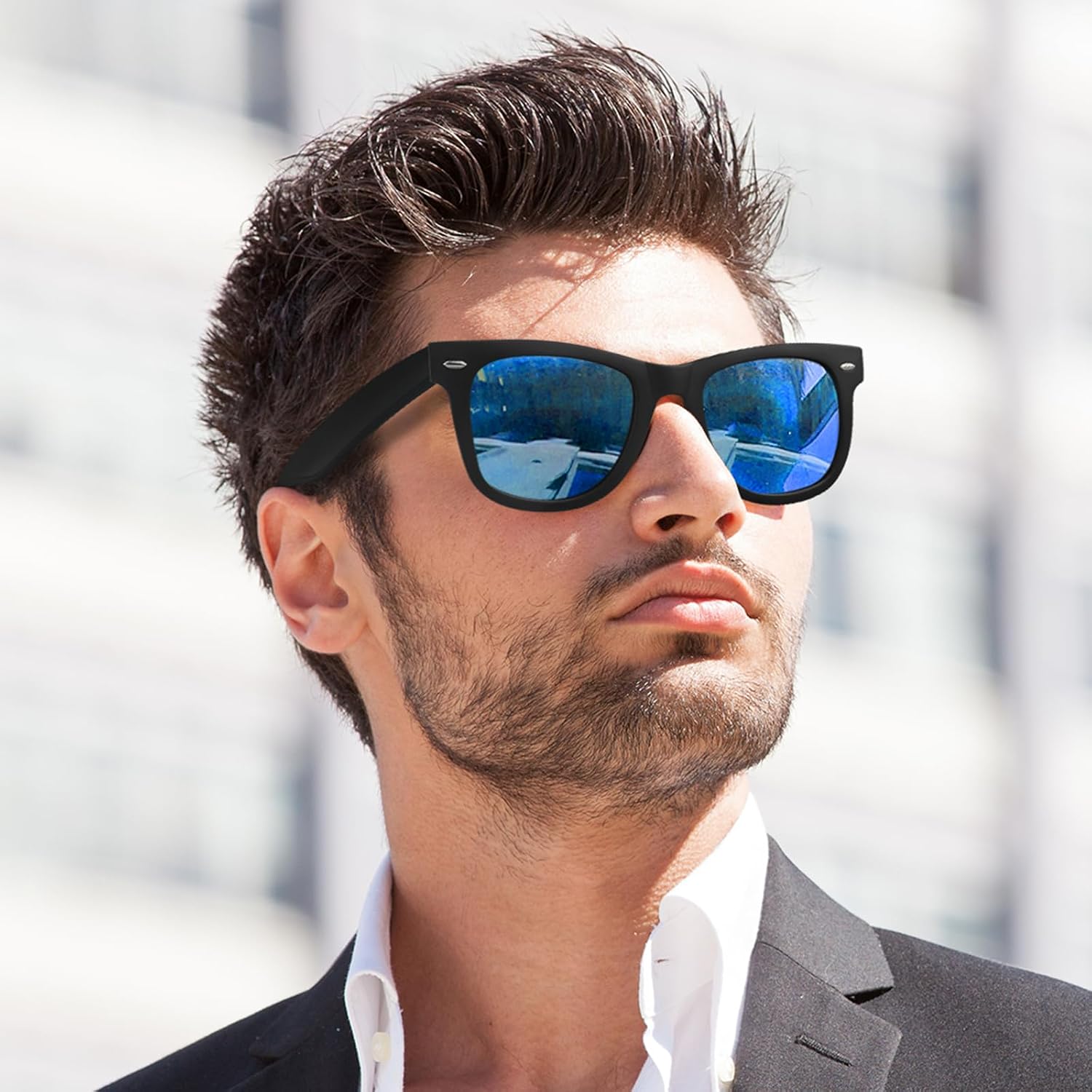 Polarisiert Sonnenbrille Herren Damen eckig UV400 Schutz fuers Autofahren