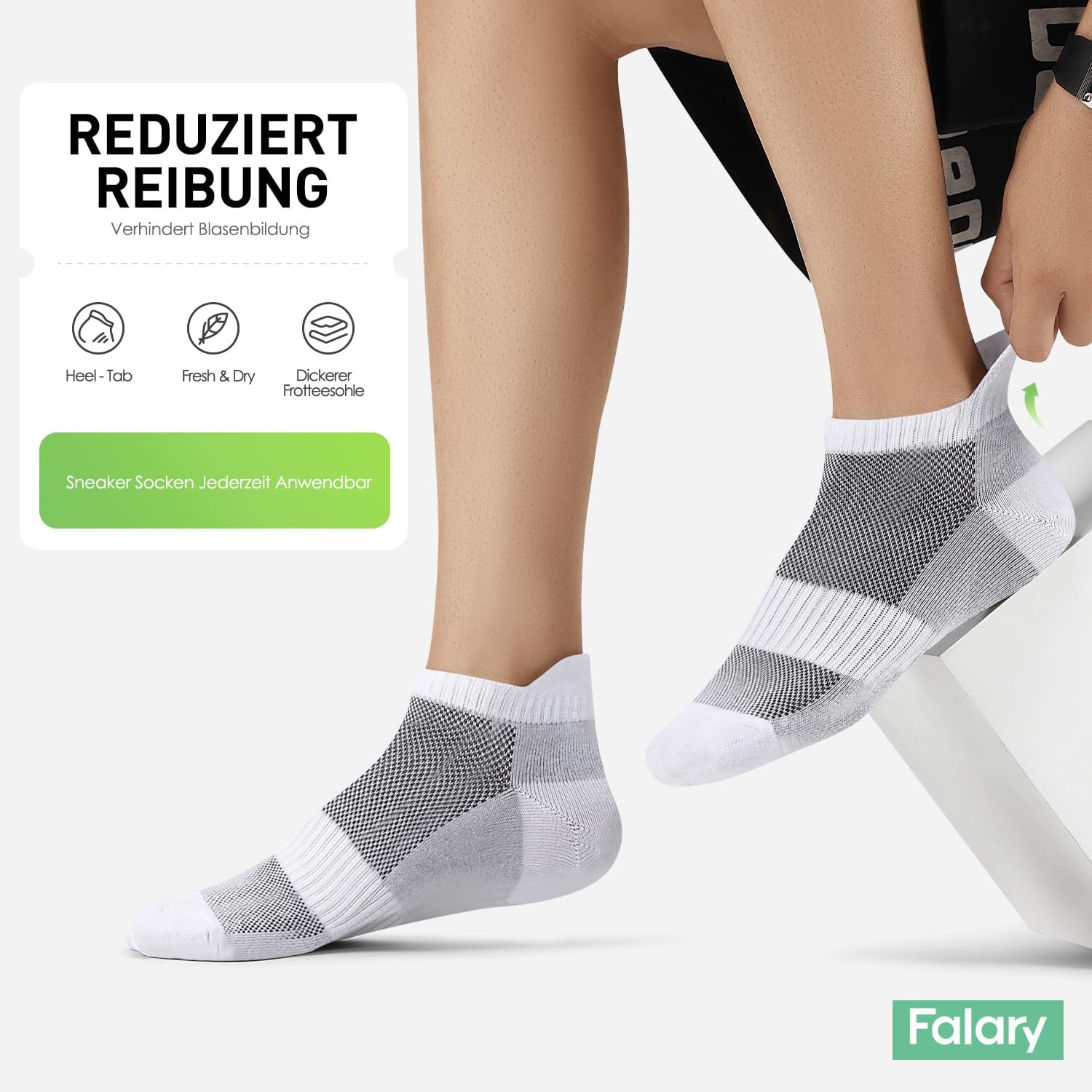 FALARY 10 Paar Sneaker Socken Baumwolle Herren Damen Kurz Sportsocken