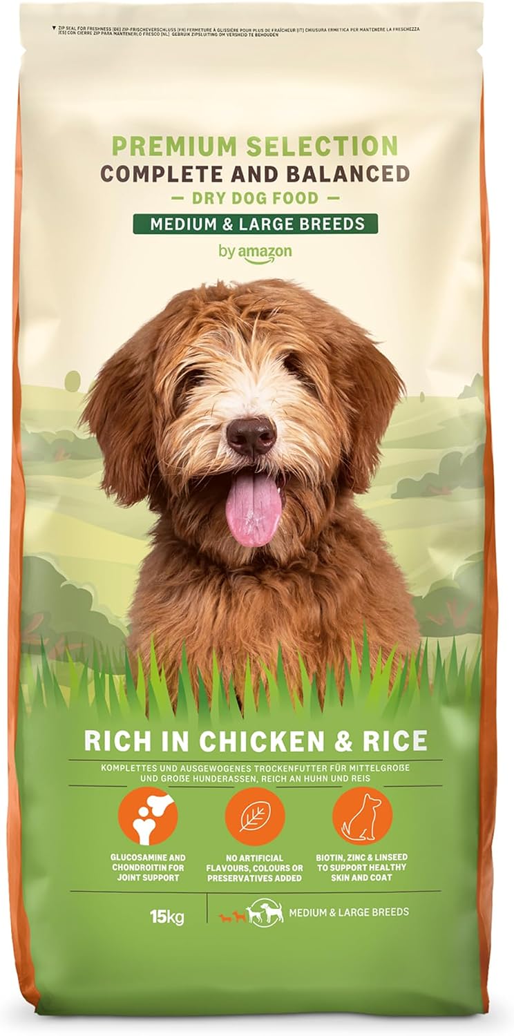 Trockenfutter fuer Hunde 5 Sorten mit Huhn und Lachs verschiedene Geschmacksrichtungen