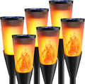 Solarlampen Gartenfackeln 6er Set mit Flammeneffekt, IP65 Wetterfest, 2 Modi