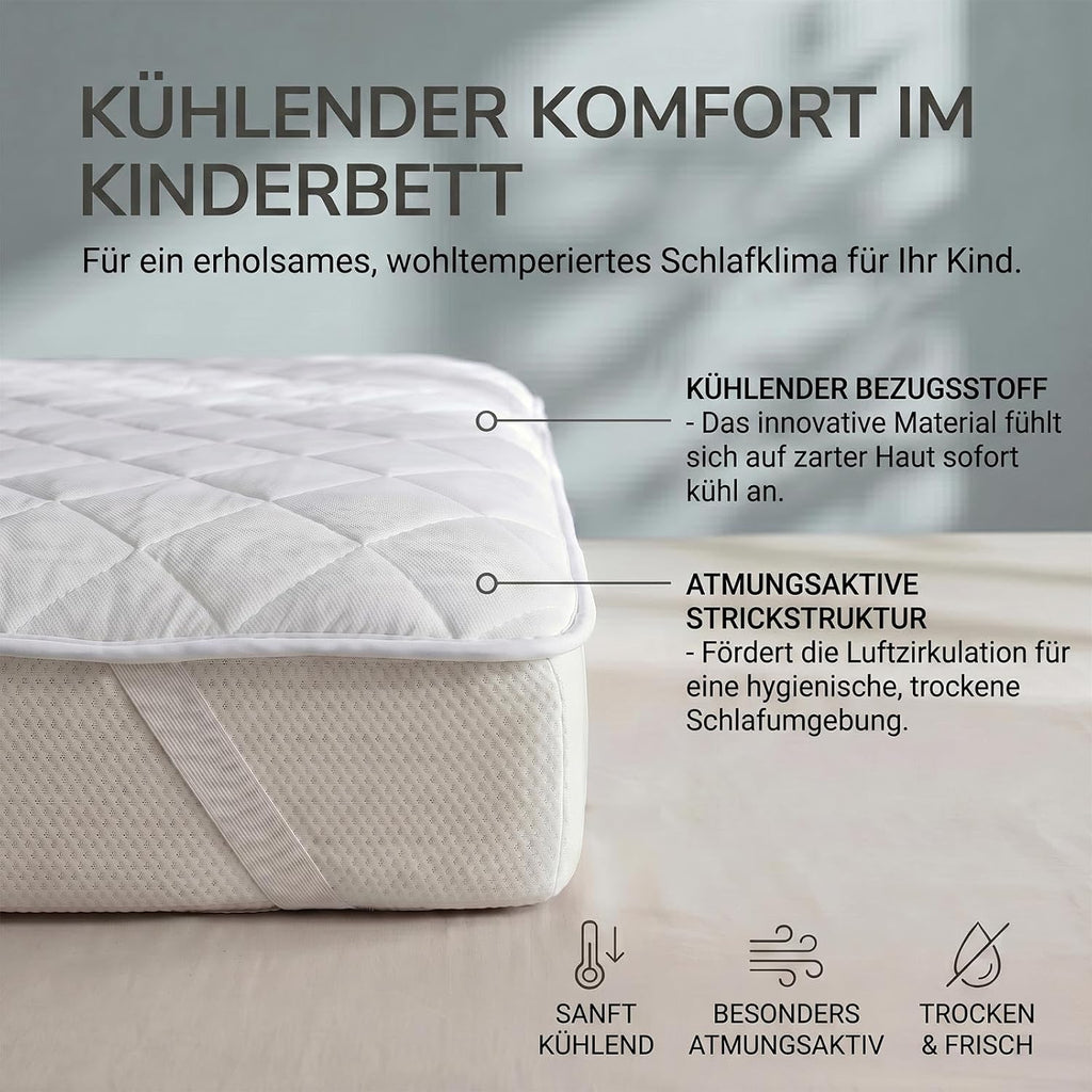 HOMESCAPES Kuehlender Matratzentopper 90x200 cm - atmungsaktive Cool-Touch Matrat