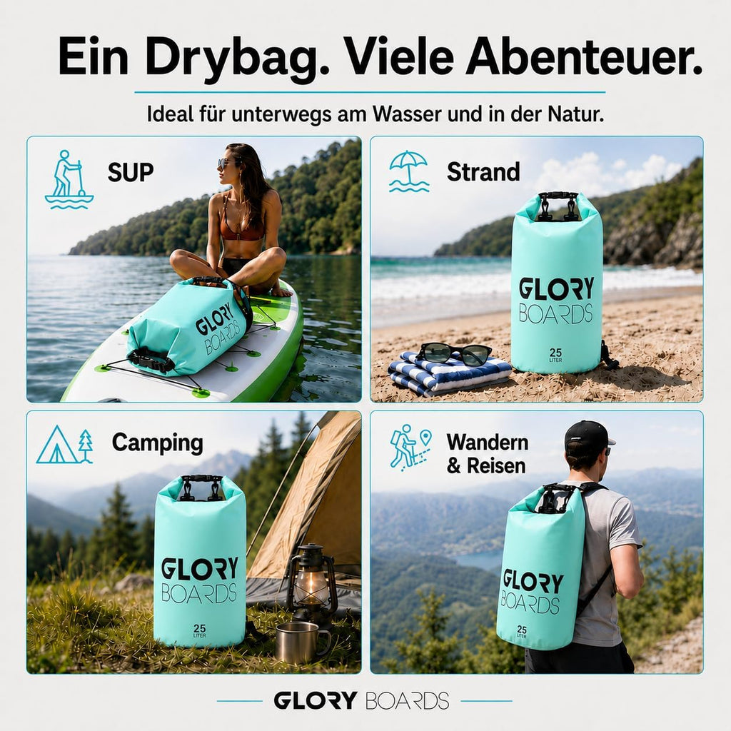 Glory Boards Dry Bag Rucksack wasserdicht Schultergurt Schwimmen Kajak
