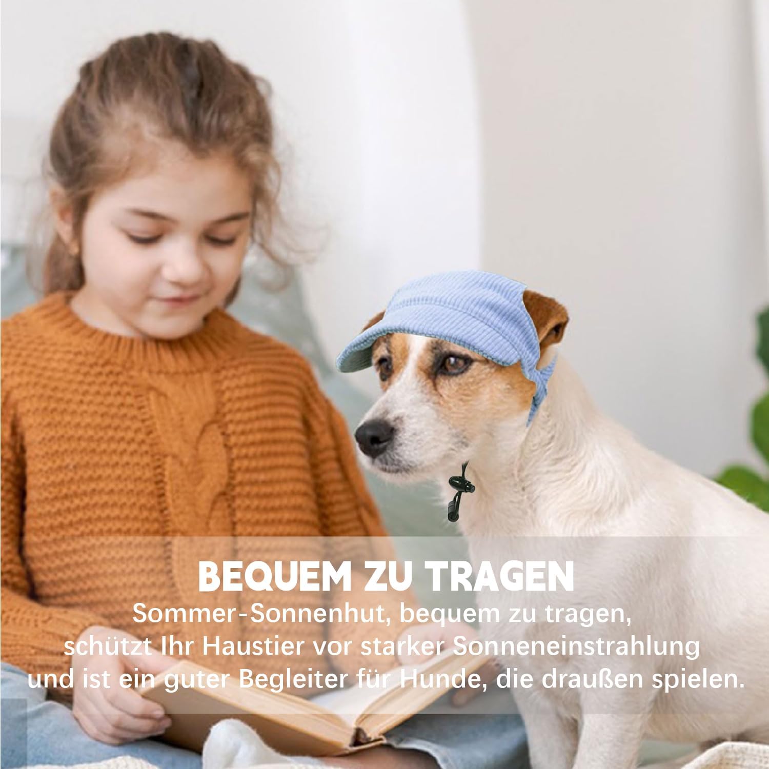 Hundesonnenhut mit Ohrloechern - Baseballmuetze fuer Welpen und Hunde