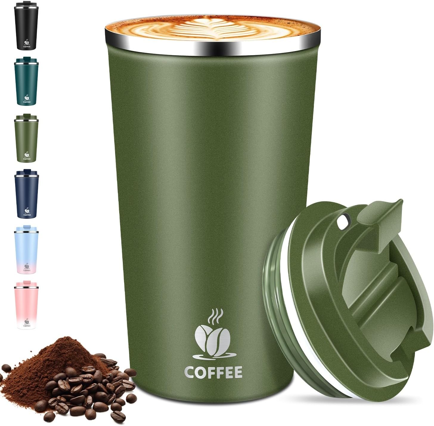 Isolierbecher Edelstahl mit Deckel Thermobecher Kaffeebecher To Go
