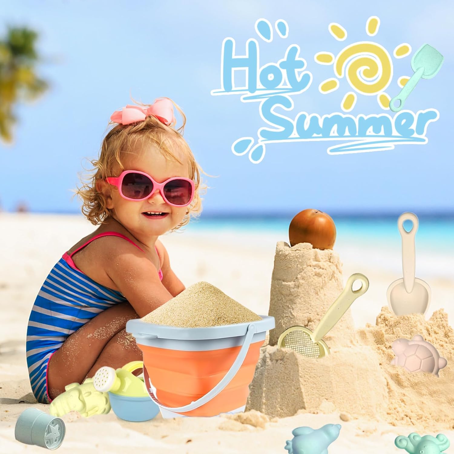 Sandspielzeug 11-teilig Kinder Strandset Eimer Schaufel Foermchen