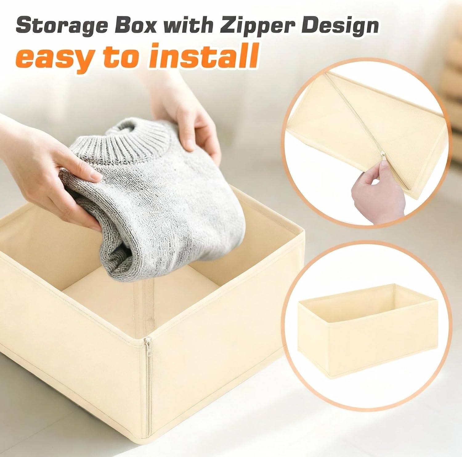 12er Set faltbare Schubladen Organizer Aufbewahrungsboxen fuer Kleiderschrank