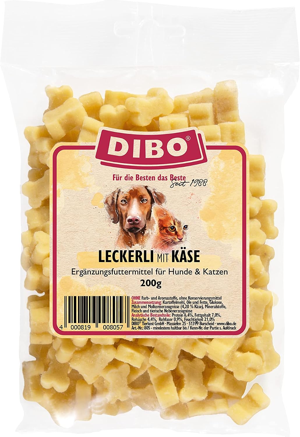 DIBO Leckerli mit Käse, Beutel - Hundesnack klein und praktisch Training Hu