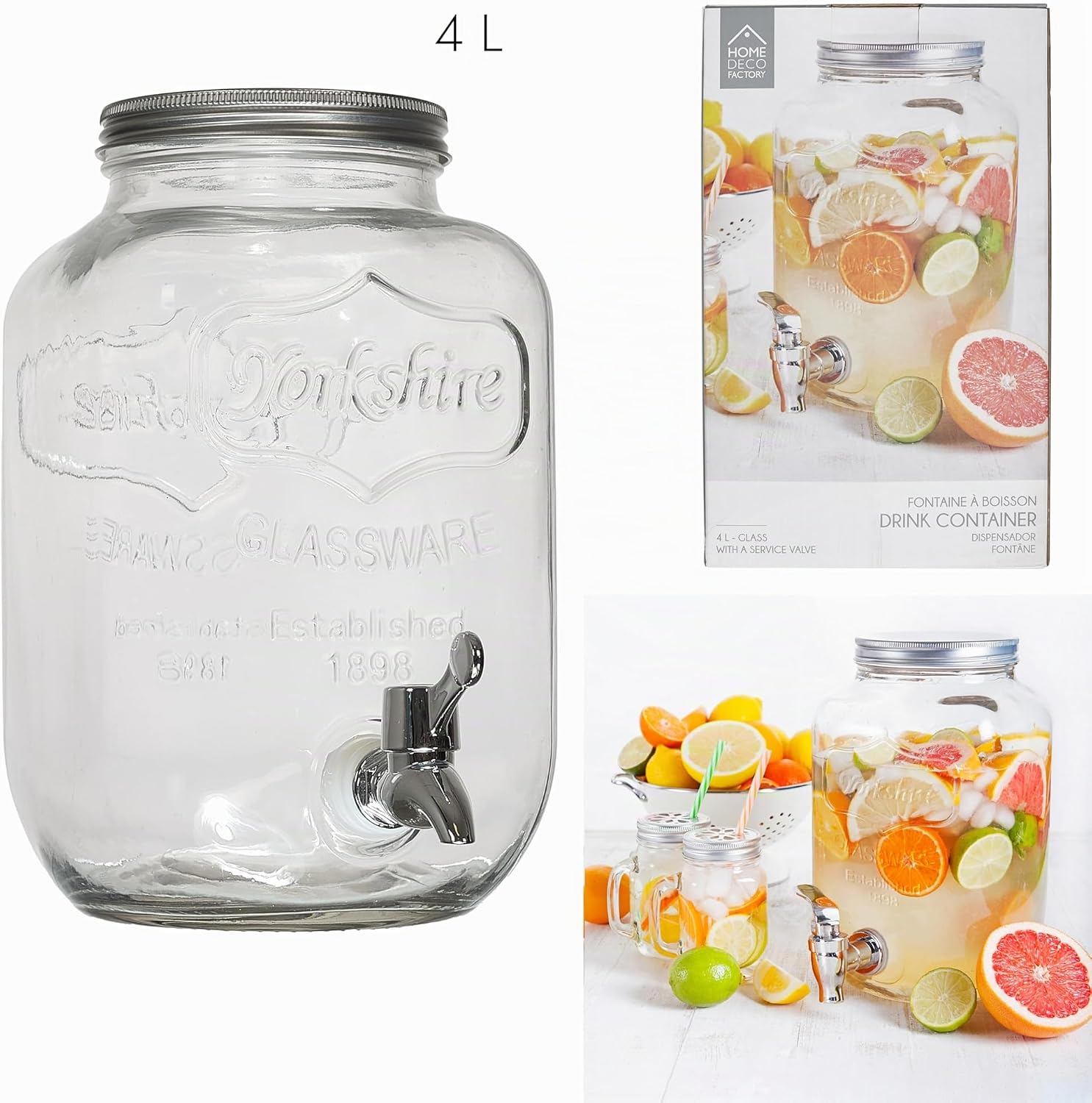 Saveur et Degustation Fontaine Glasgetraenk klar Glas 15x15x25,5cm 25,5cm