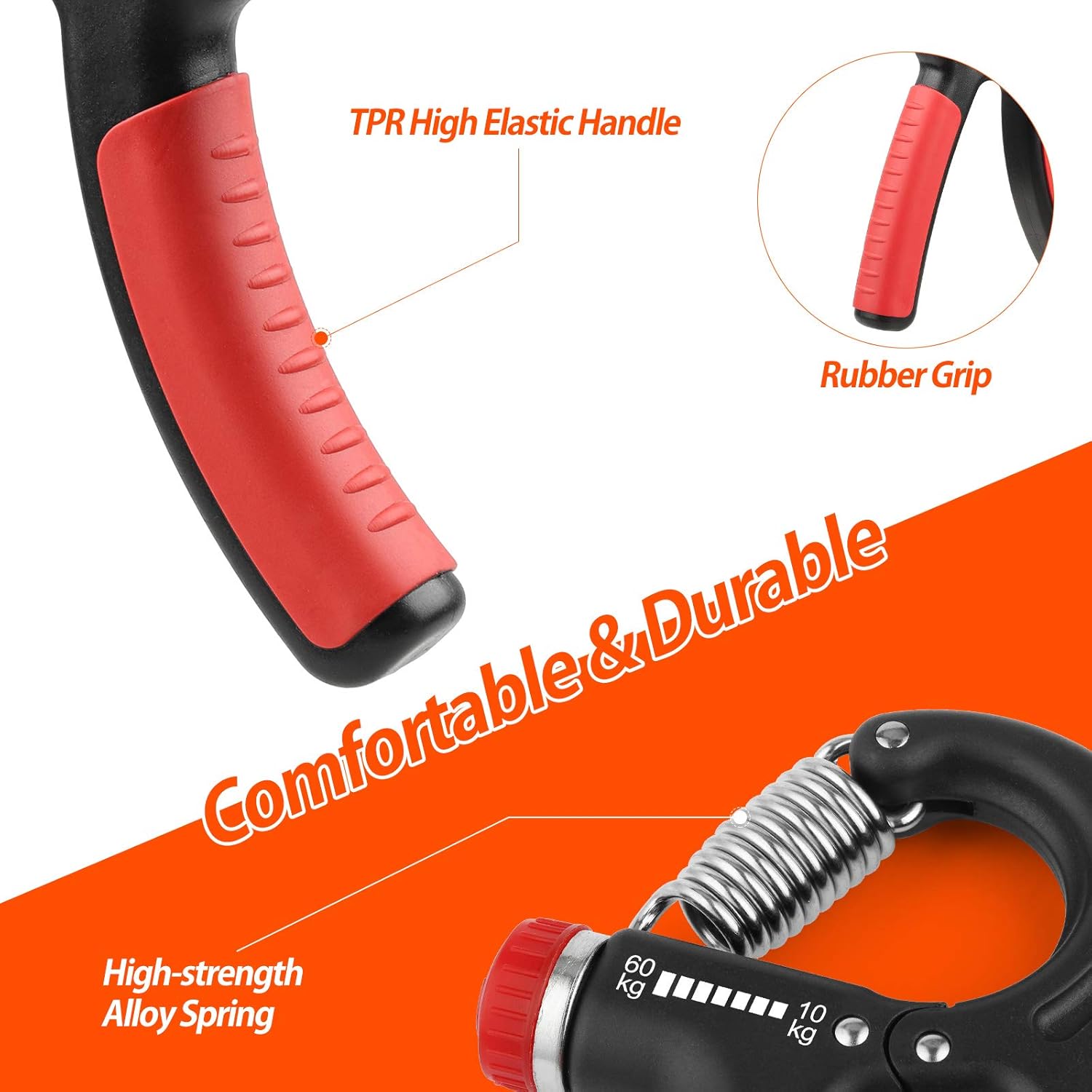 Handtrainer Einstellbar 10- Griffkraft Trainer Unterarm Finger