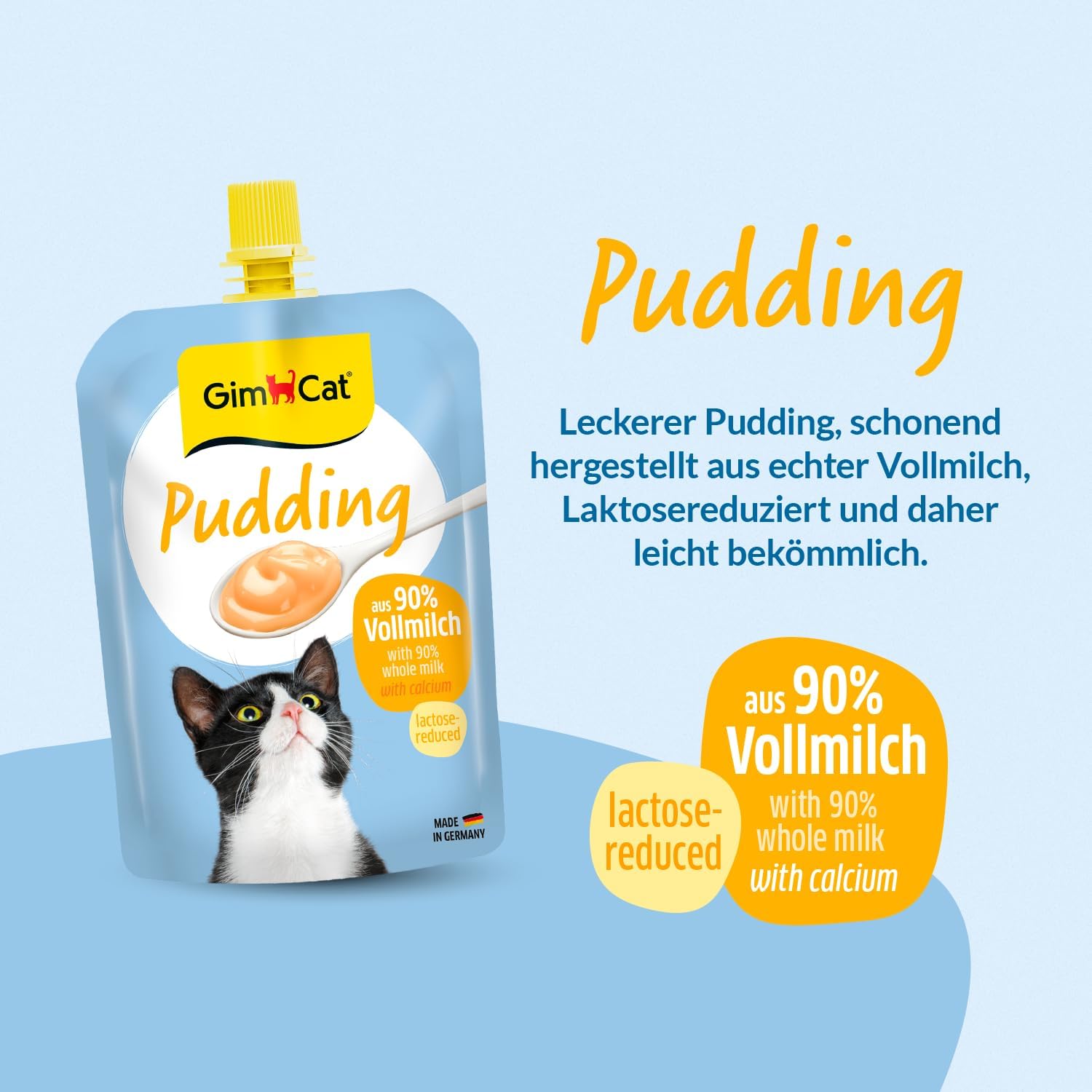 GimCat Pudding mit Calcium Katzensnack laktosereduziert Vollmilch