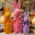 Deko Hasen 3er Set pastell flauschig Tischdeko Osterhase Figuren