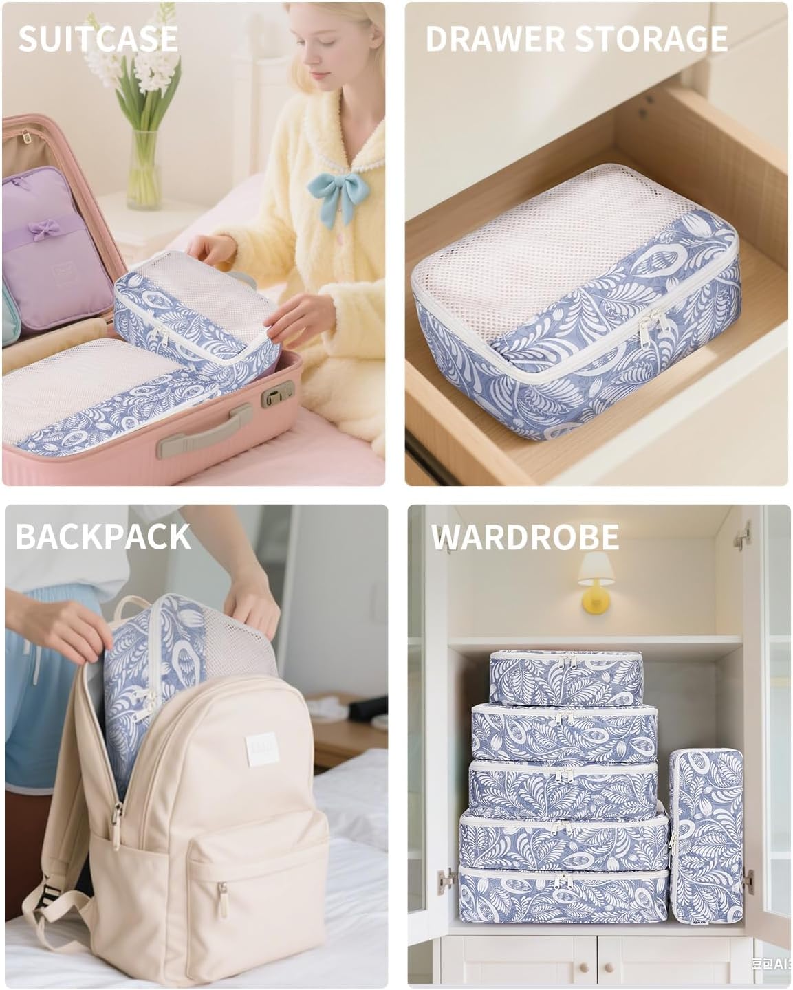 7-teiliges Koffer Organizer Set Packing Cubes Reise-Packtaschen