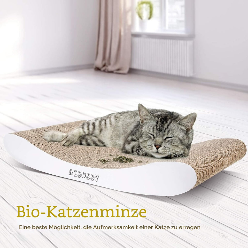 Katzen Kratzbrett Welle 44x25cm Karton Kratzmatte Katzenspielzeug Catnip