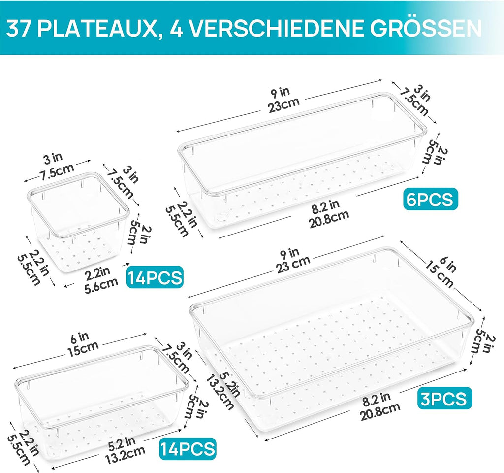 Vtopmart Schubladen Organizer 25 Teile 4 Groessen Besteckeinsatz Aufbewahrung