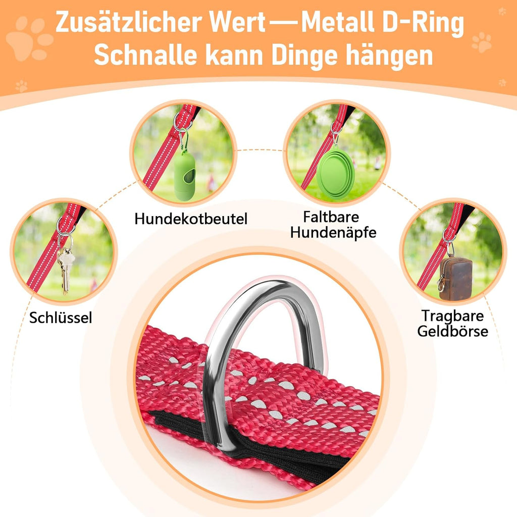 XBEN Schleppleine 3m-50m reflektierend mit Handschlaufe Metallhaken 3m-50m