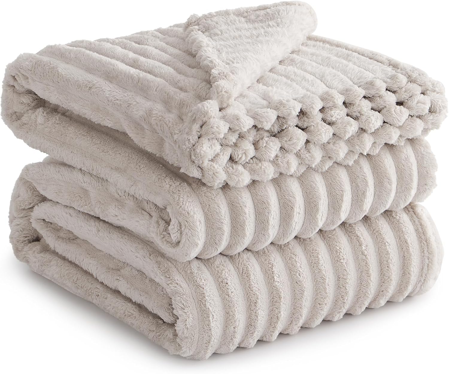 RUIKASI Kuscheldecke Flauschig Fleecedecke 150×200 cm Grau 150cm-270cm