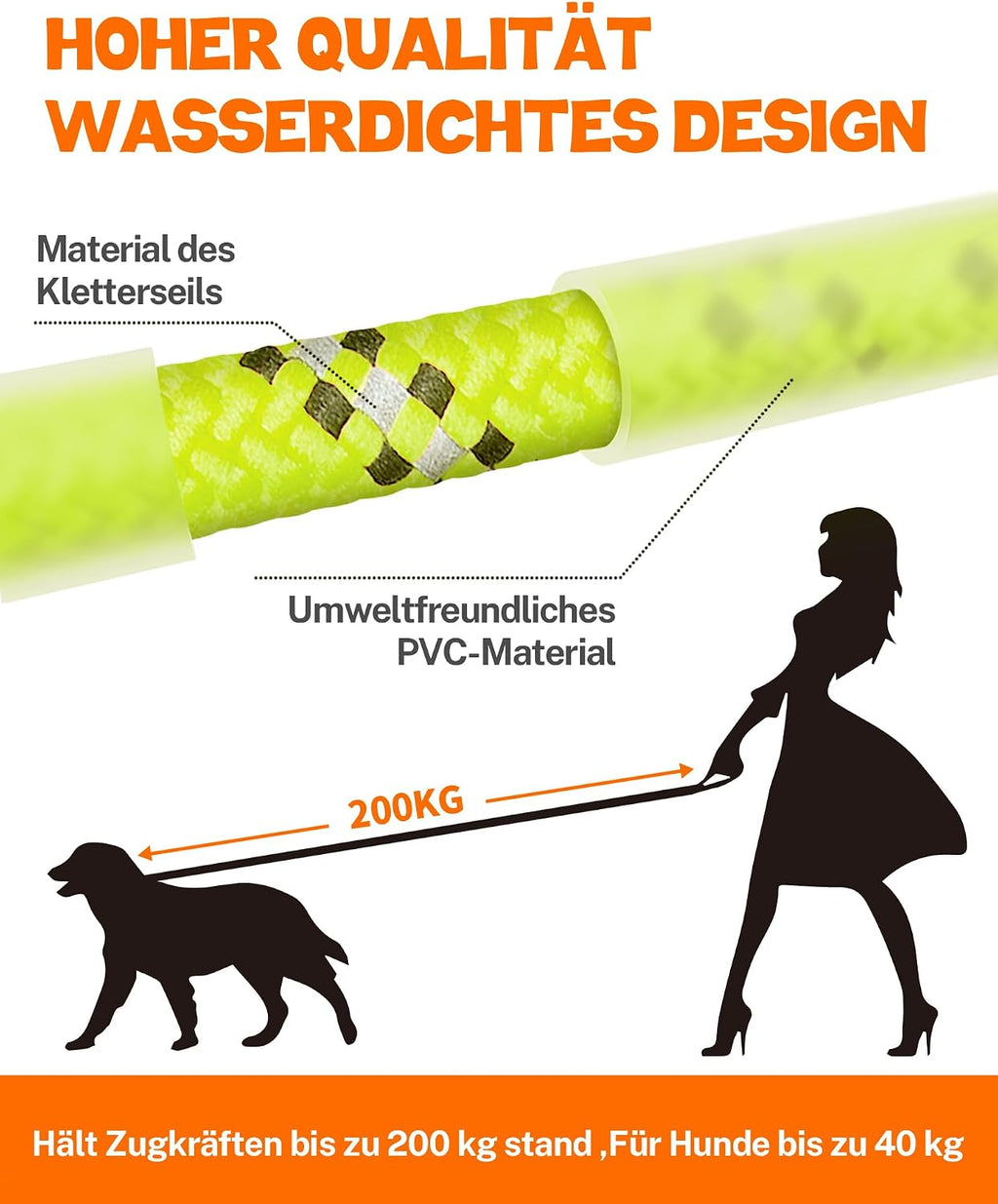 Toozey Schleppleine Hund 5m-20m wasserdicht reflektierend Trainingsleine