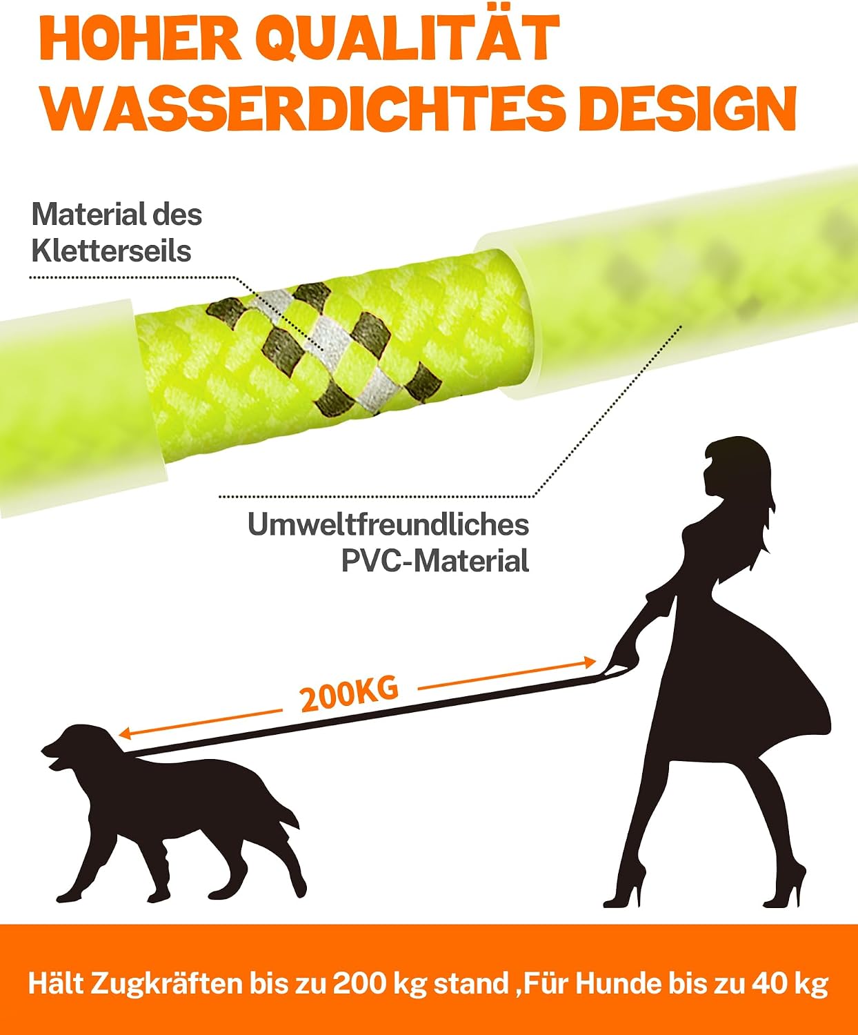 Toozey Schleppleine Hund 5m-20m wasserdicht reflektierend Trainingsleine