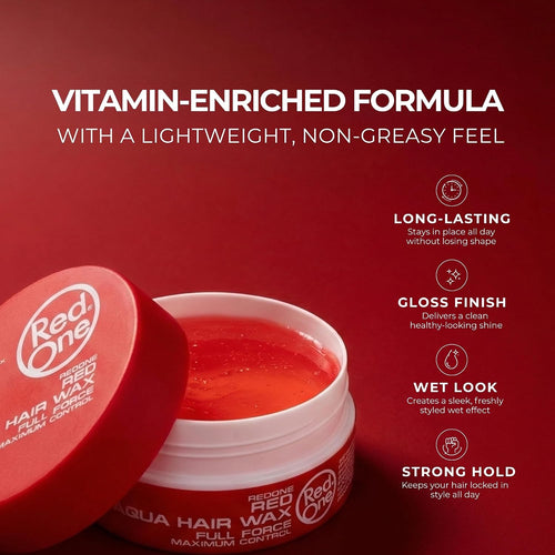 Aquatisches Haarwachs 150 ml Rot Ultra Halt Kantenkontrolle Erdbeerduft