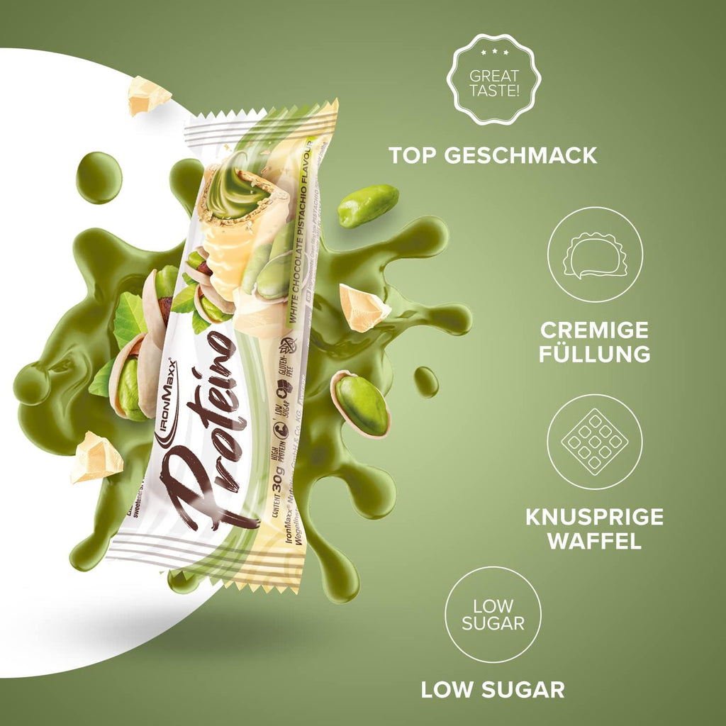 Proteino Protein Riegel White Chocolate Pistachio Protein verschieden