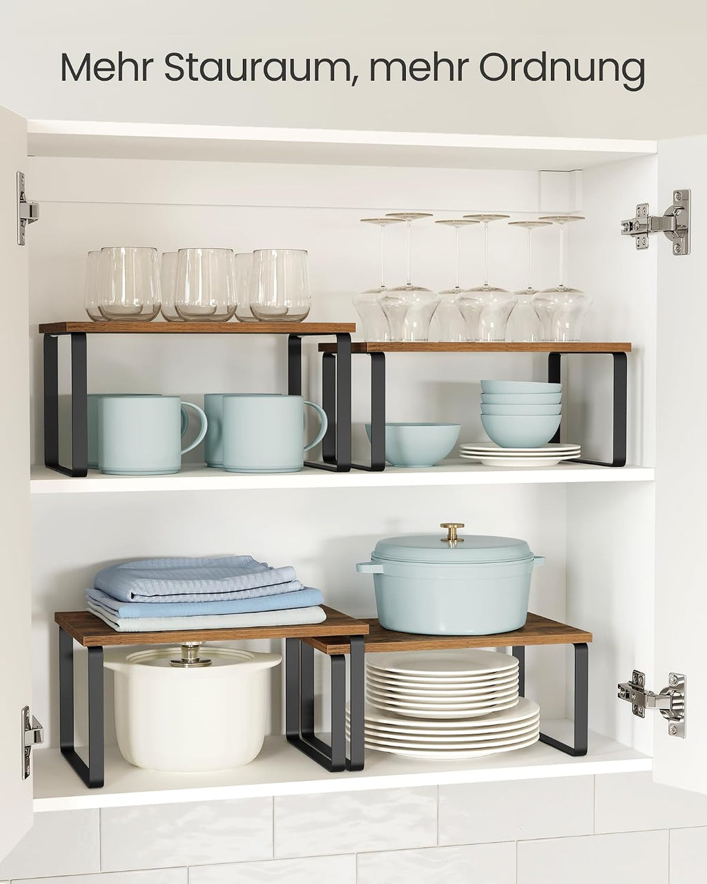 Gewuerzregal 4er Set stapelbar Kuechen Organizer Metallrahmen
