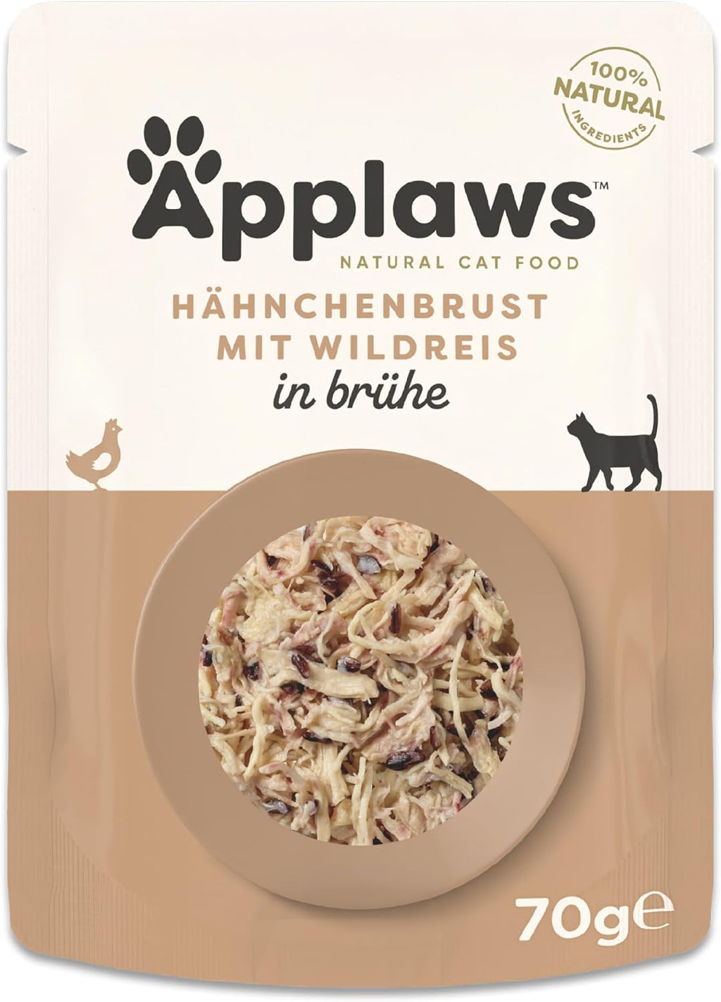 Applaws Katzenfutter Nass Huhn mit Wildreis in Bruehe 12x70g verschiedene Sorten