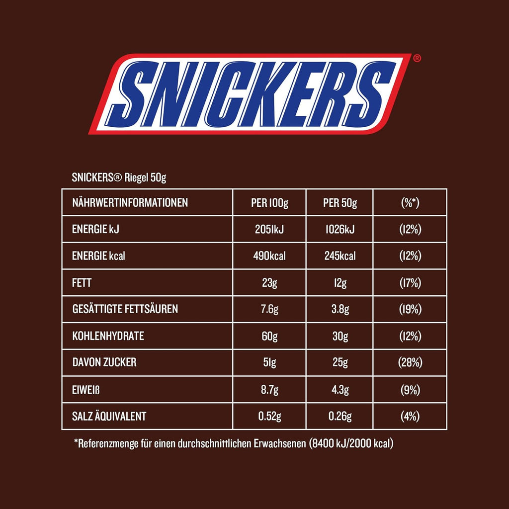 Snickers Schokoriegel Erdnuss Karamell 32er Pack verschiedene Sorten
