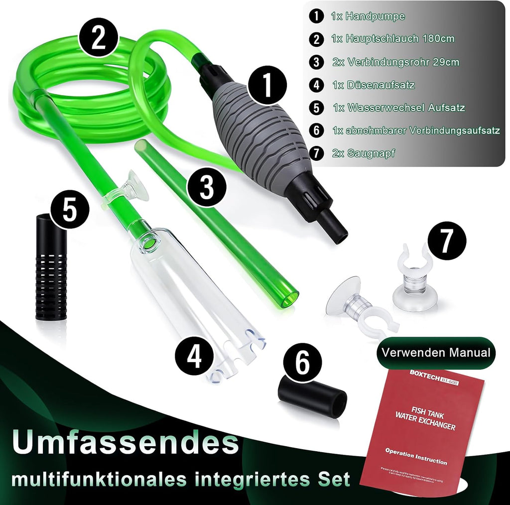 Boxtech Aquarium Reiniger Wasserwechsel Kiesfilter Sandreiniger Pumpe
