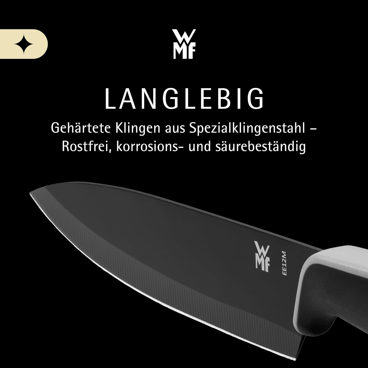WMF Touch Messerset 2-teilig Kochmesser & Gemuesemesser Antihaft Schwarz
