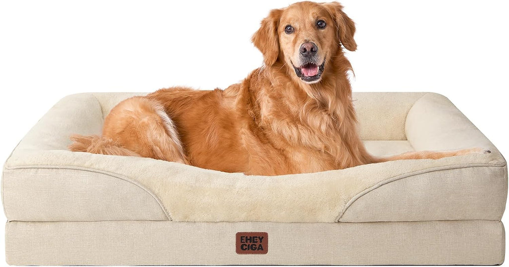 Orthopaedisches Hundebett 91×68×17,5 cm Memory Foam waschbar 16,5cm-19cm