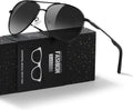Polarisierte Sonnenbrille Unisex UV400 Fliegerstil ultraleicht schwarz