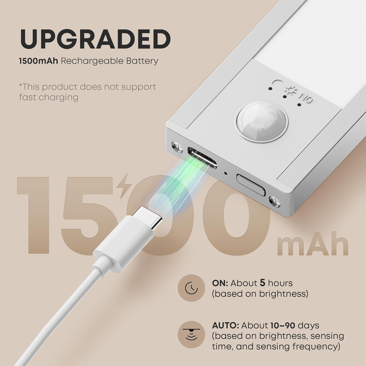 LED Schrankbeleuchtung 2er Set mit Bewegungsmelder 21cm-50cm Unterbauleuchte